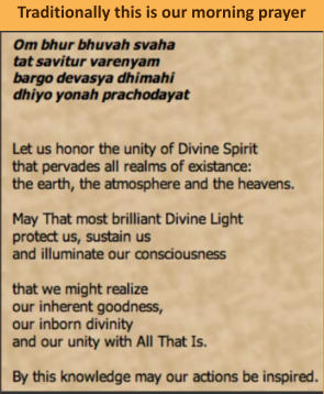 Traditionally this is our morning prayer